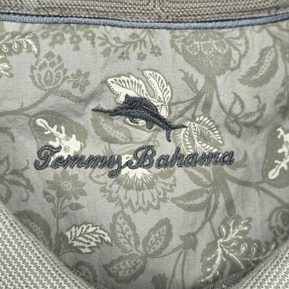 Tommy Bahama Mens 3XL Gray Short Sleeve Cotton Blend Textured Pocket Polo Shirt